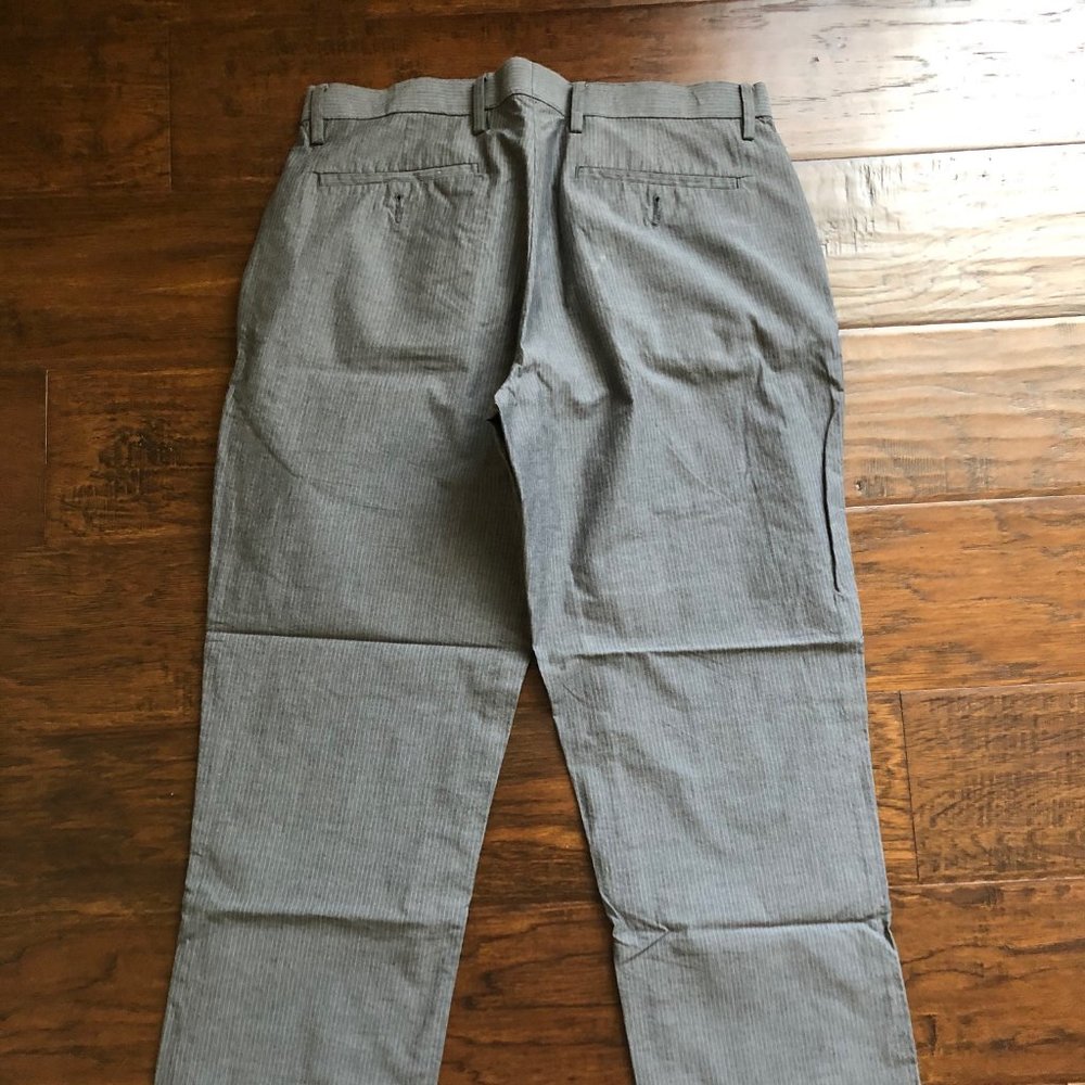 Kenneth Cole reaction mens gray striped pants chinos 33 W x 28 L - Picture 3 of 6